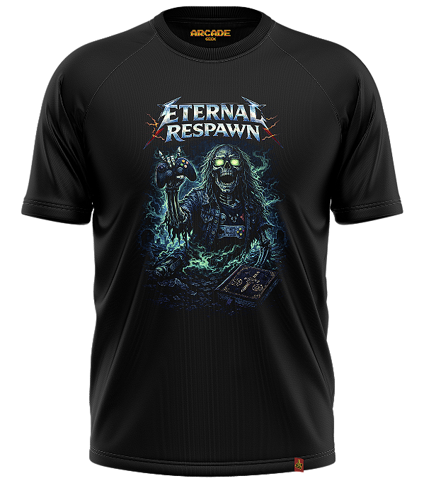 CAMISETA ARCADE GEEK NERD HEAVY METAL GAMER eTERNAL RESPAWN GAME OVER #553