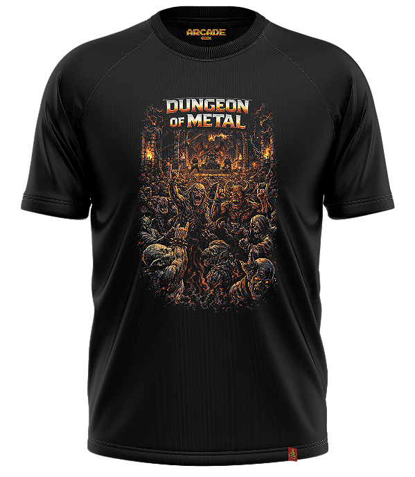 CAMISETA ARCADE GEEK NERD HEAVY METAL GAMER RGP DUNGEON OF METAL ORC SHOW TABERNA #554
