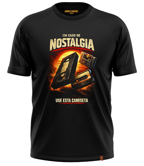 Camiseta Em Caso de Nostalgia – Retrô 80/90 Cultura Analógica