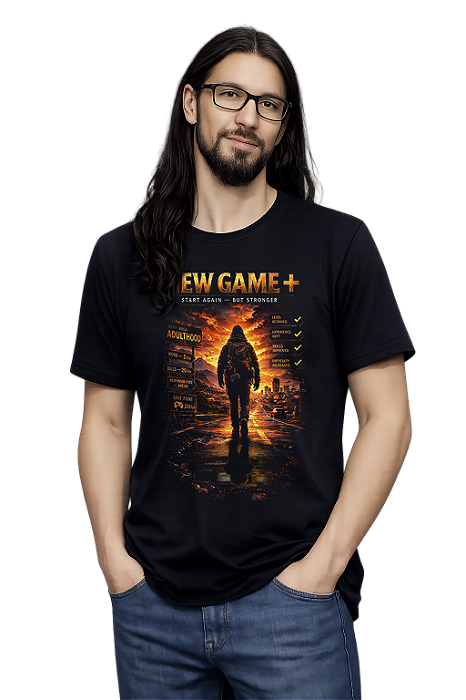 CAMISETA ARCADE GEEK LIFE NEW GAME PLUS RETRO OLD SCHOOL GAMER #562