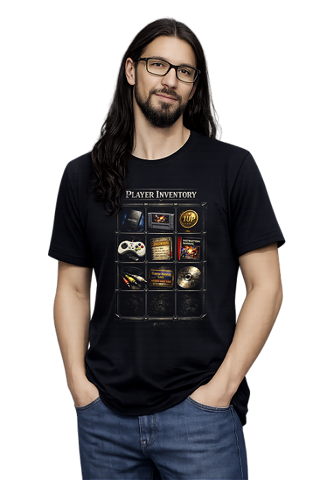 Camiseta ARCADE GEEK LIFE GAMER PLAYER INVENTORY RETRO NOSTALGIA #563