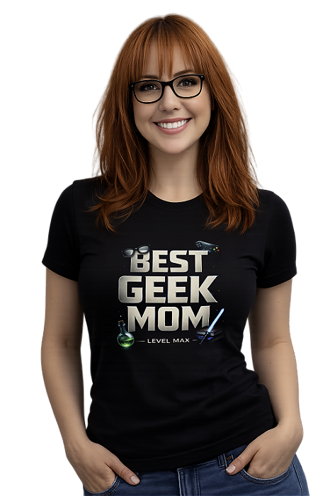 Camiseta Mãe Geek DIA DAS MÃES BEST GEEK MOM MÃE NERD