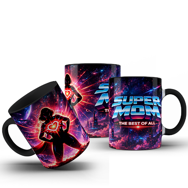 CANECA Dia das Mães Super Mom Mãe Heroina guerreira