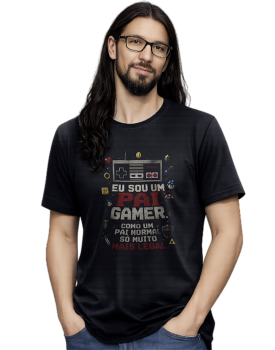 Camiseta Dia dos Pais Pai Gamer Legal Presente