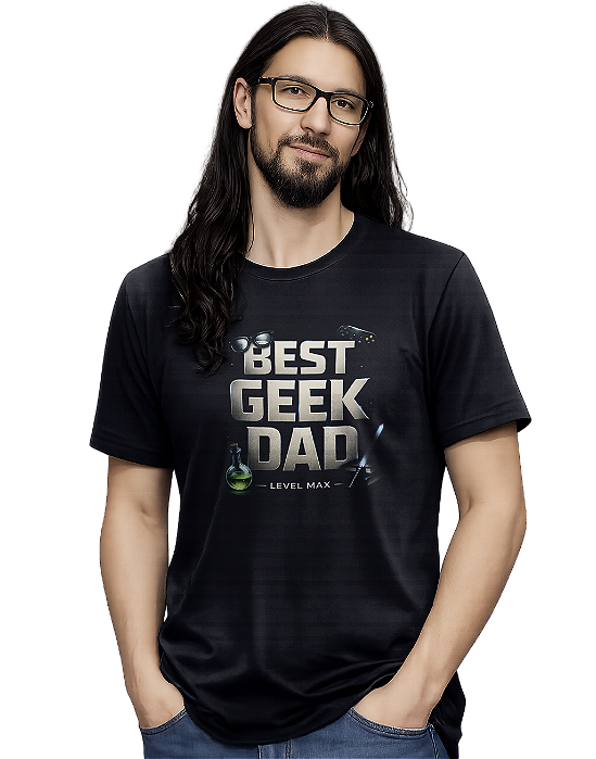 Camiseta Dia dos Pais Best Geek Dad Pai Geek Nerd Presente