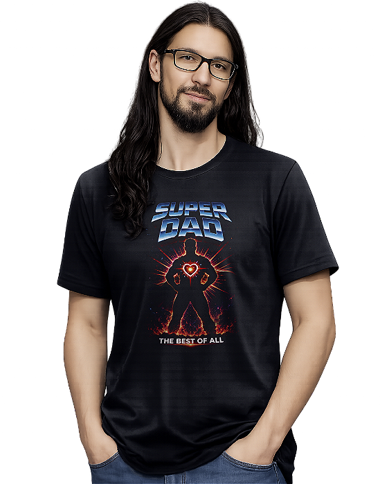 Camiseta Dia dos Pais Super Dad Super Pai Presente
