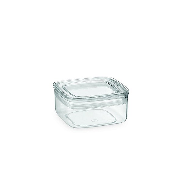 Pote Hermético Quadrado com Tampa Transparente Vedação Tripla - 425 mL