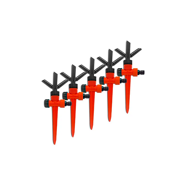 Kit 5 Irrigador Giratório 3 Jatos Para Jardim - Forceline