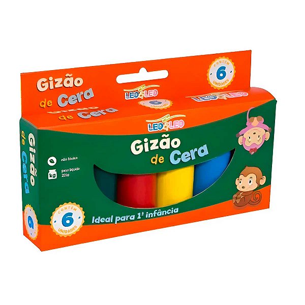 Gizão de Cera Meu Primeiro Giz 6 Cores Leo e Leo