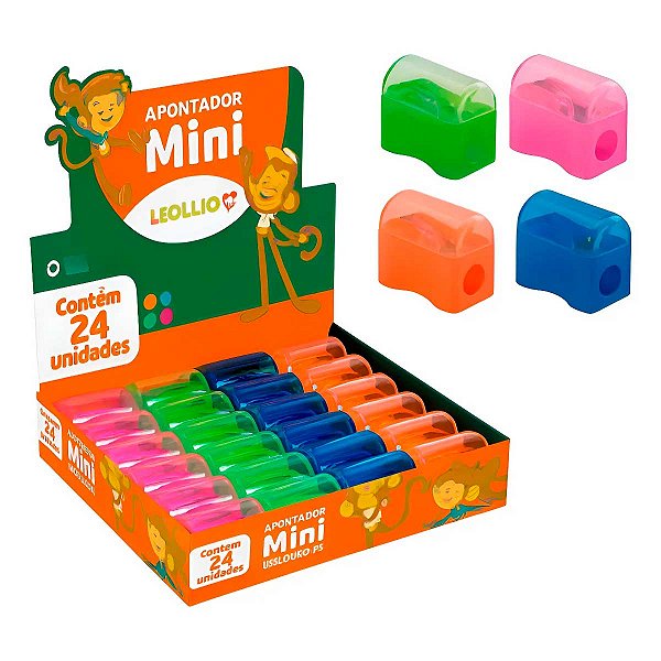 Apontador Mini com Depósito Caixa 24un Leo Leo