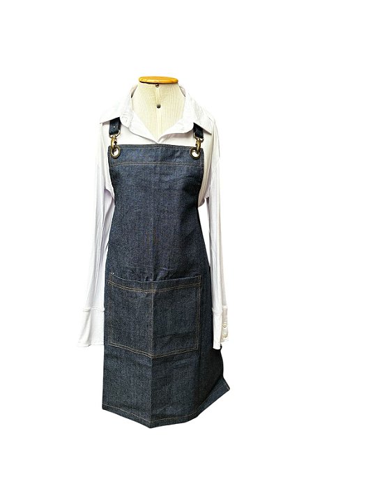 Avental Jeans com Mosquetão