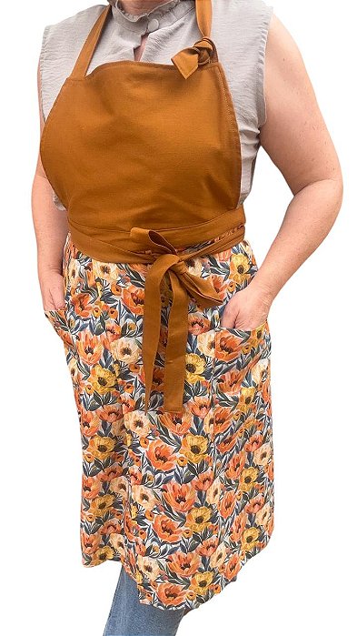 Avental Flores de Aquarela Coleão Bellas Feitas para Viver