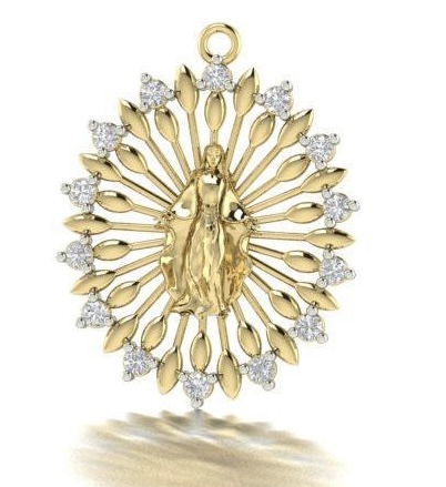 PINGENTE NSA.SRA.DAS GRAÇAS - CP5420 COM DIAMANTES