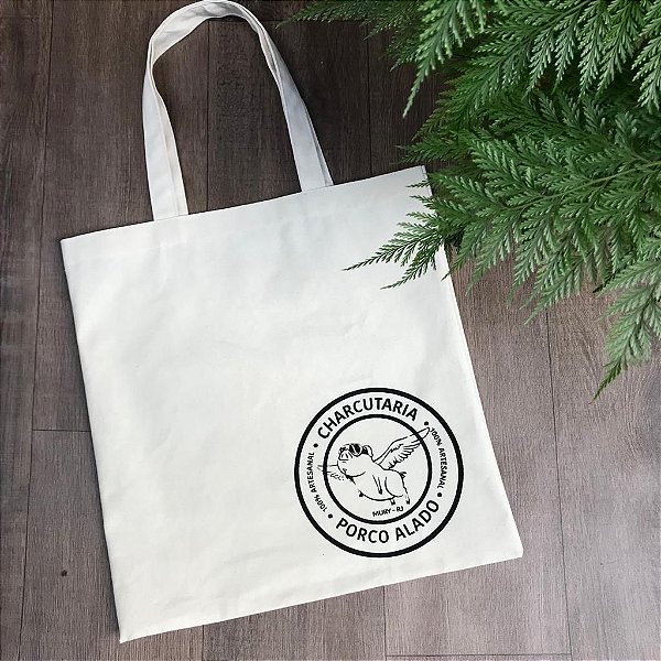 Bolsa de Algodão Exclusiva Porco Alado