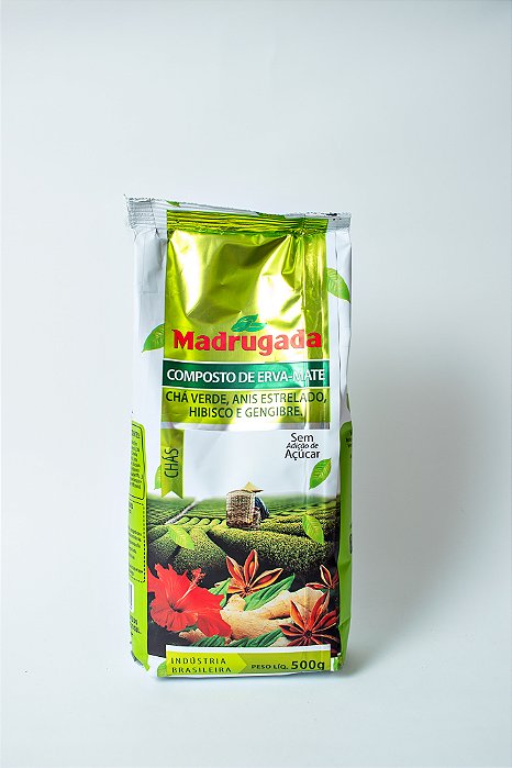 Erva-Mate Madrugada - Chás: Chá Verde, Anis Estrelado, Hibisco e Gengibre - 500g