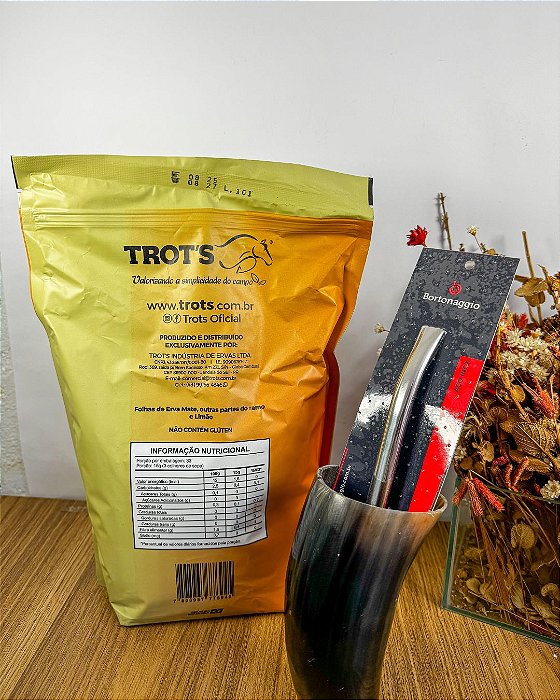 Kit Terere Trots, chifre (guampa) e bomba inox