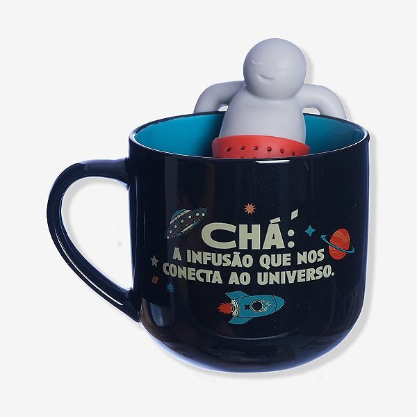 Caneca com Infusor Astronauta