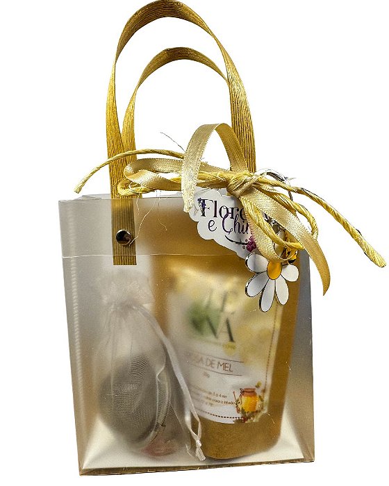 Presente de Natal, Chá de Mel, Infusor Rosa, Chaveiro Abelha