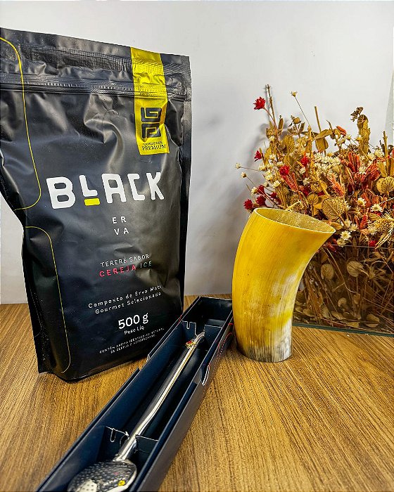 Kit Terere, Guampa, Bomba Inox e Erva Black Cereja