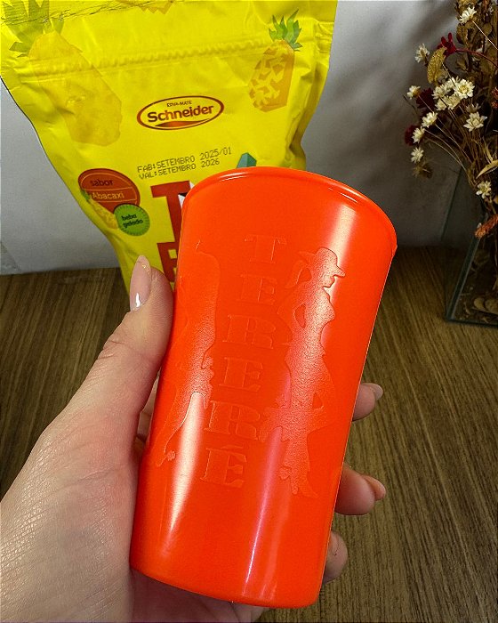 Kit Tereré – Copo Laranja Neon + Bomba+ Erva de Abacaxi 500g
