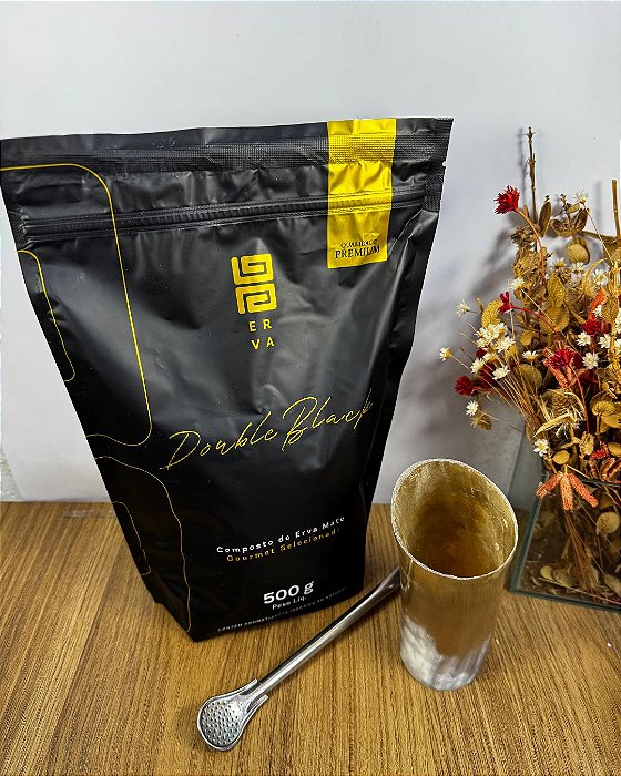 Kit Tereré – Guampa +Bomba+Erva Black Double Black 500g
