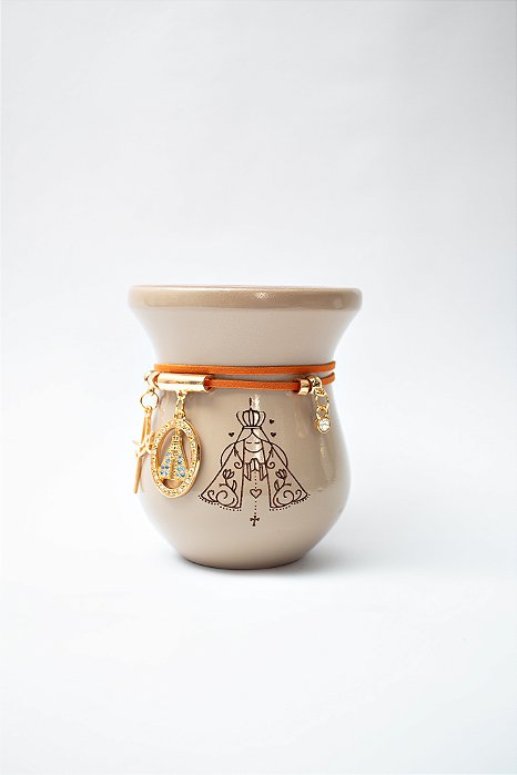 Kit Chimarrão - Cuia N. S. Aparecida c/ choker