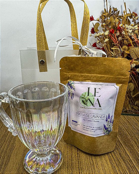 Kit Presente Prosa de Lavanda – Caneca Frutacor 90ml + Sachês + Brinde Borboleta