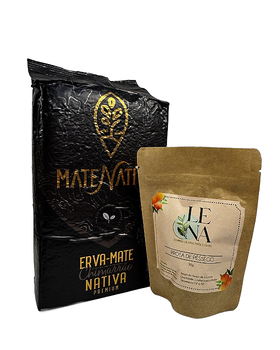 Kit Erva-Mate Premium 1kg Mate Nativo + Prosa de Pêssego