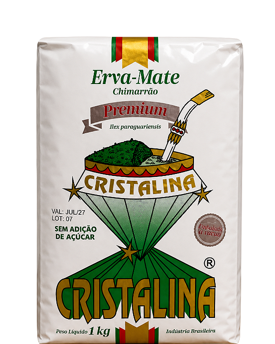 Erva-Mate para Chimarrão Cristalina Premium 1kg á vácuo