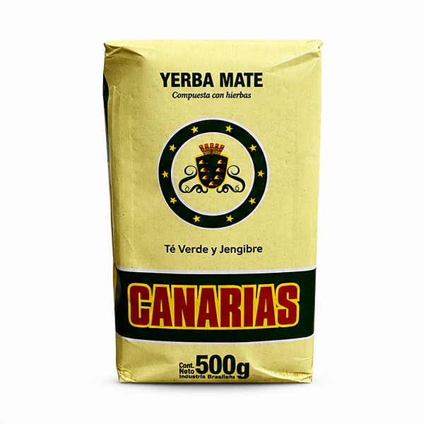 Erva-Mate Canarias Chá Verde Gengibre 500g – Padrão Uruguaio