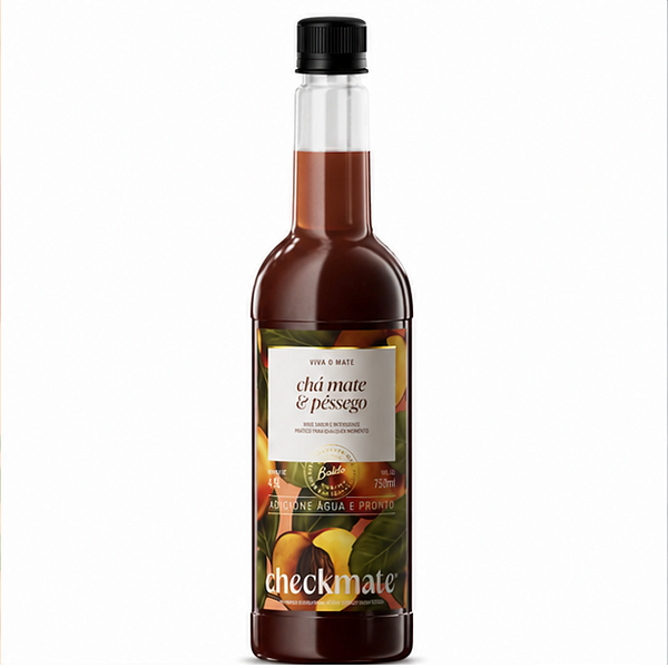 CheckMate Chá Mate Tostado Concentrado Sabor Pêssego 750ml