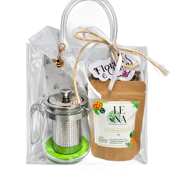 Kit Presente Chá Abacaxi com Hortelã e Chaleira 350ml