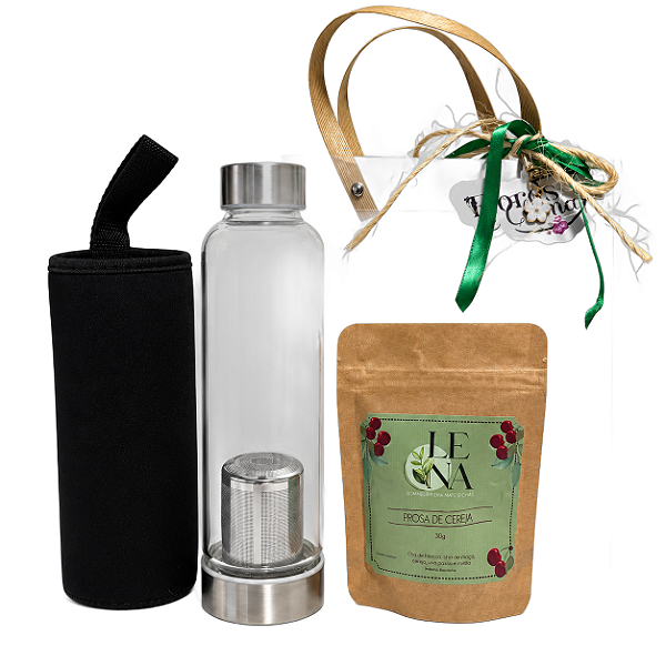 Garrafa Infusora 500ml com Chá de Cereja 30g