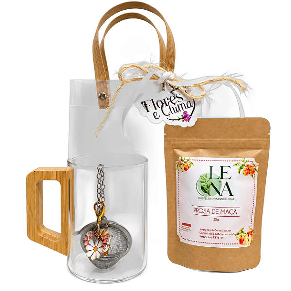 Kit Presente Chá de Maçã com Caneca e Infusor