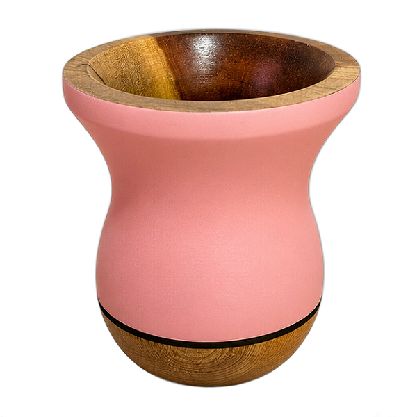 Cuia Bago Premium Rosa Fosca Madeira para Chimarrão