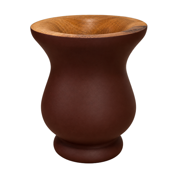 Cuia Pônei Marrom Chocolate Fosca Detalhe Amadeirado