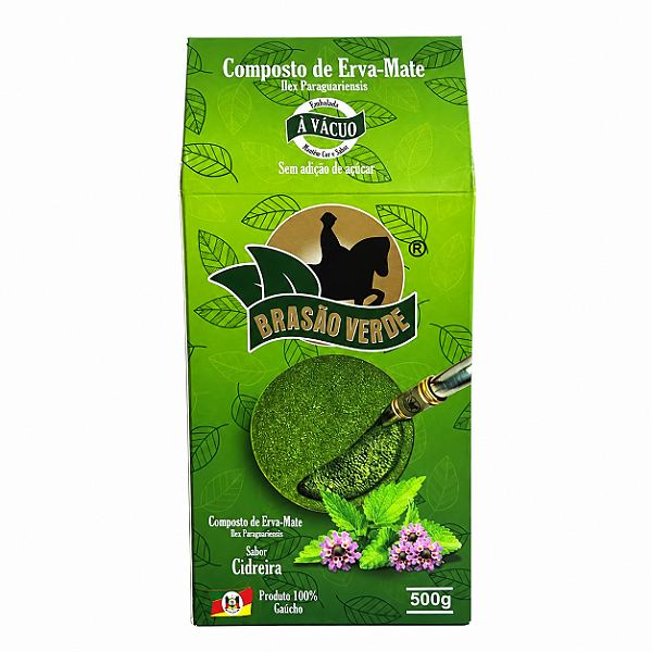 Erva Mate Brasão Verde Sabor Cidreira 500g Chimarrão