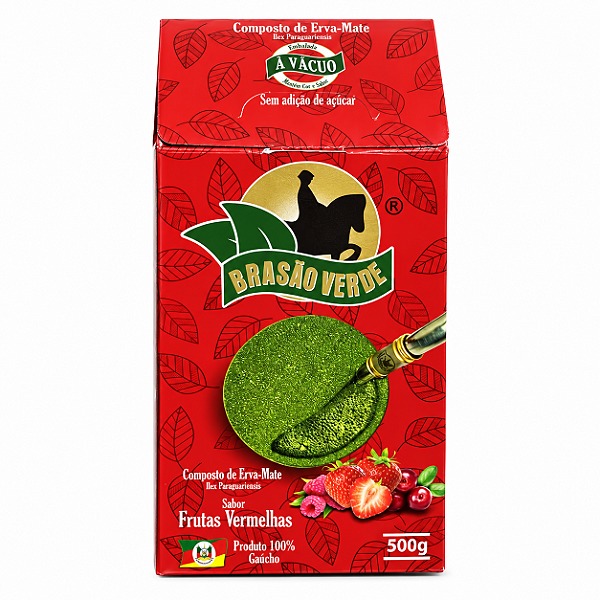 Erva Mate Brasão Verde Frutas Vermelhas 500g Chimarrão