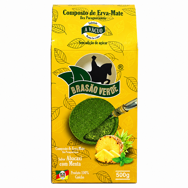 Erva Mate Brasão Verde Abacaxi com Menta 500g Chimarrão