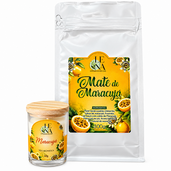 Kit Mate de Maracujá 300g com Vela Aromática 60g
