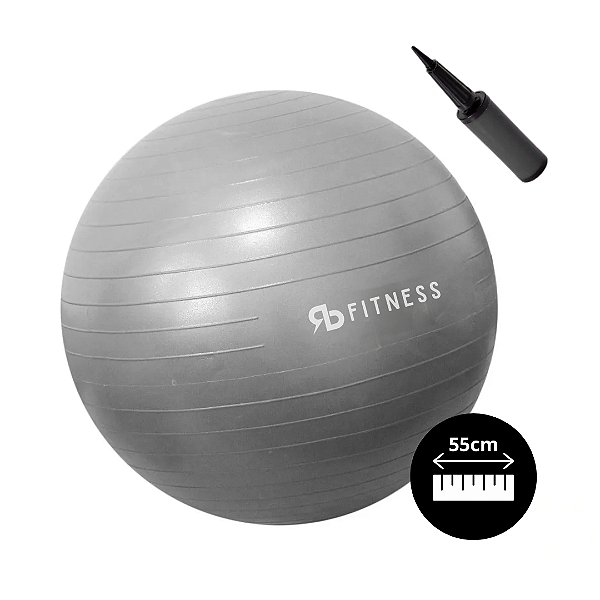 Bola Yoga Suiça Pilates Abdominal Gym 55cm Bomba Grátis