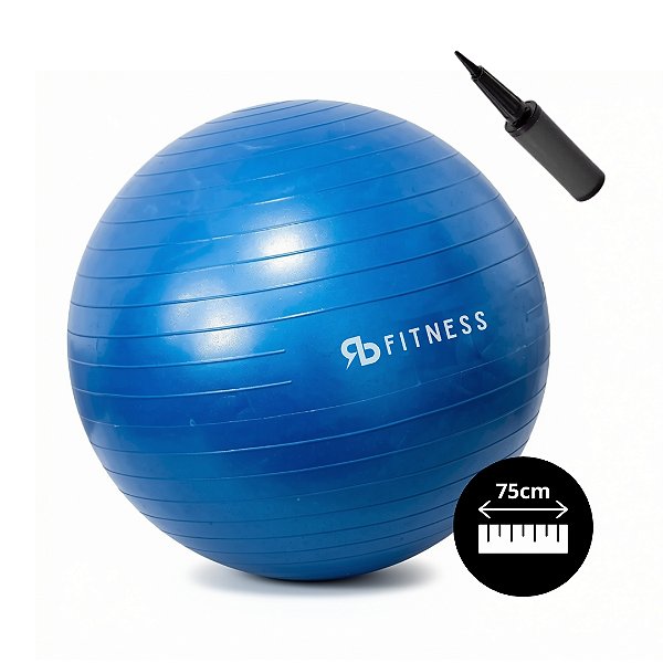 Bola Yoga Suiça Pilates Abdominal Gym 75cm Bomba Grátis