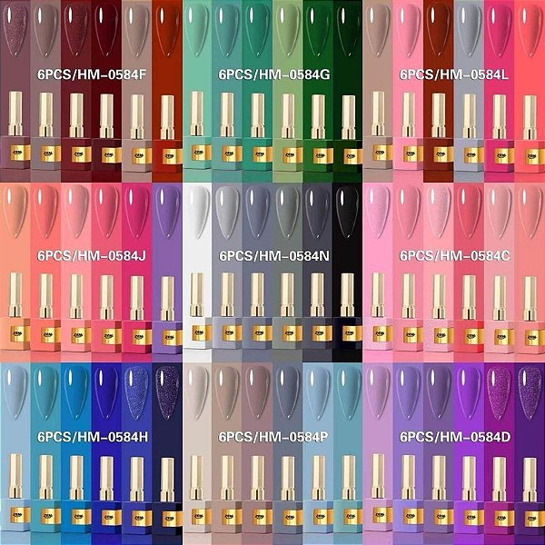 KIT ESMALTE ZEM LUXO 15ML - CORES:HM-0584G