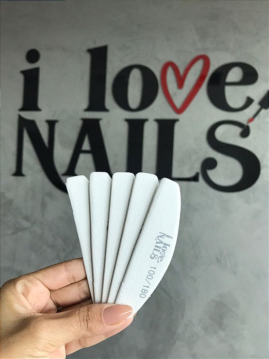 MINI LIXA I LOVE NAILS 100/180 - MODELO:5 POR 10 QUADRADO