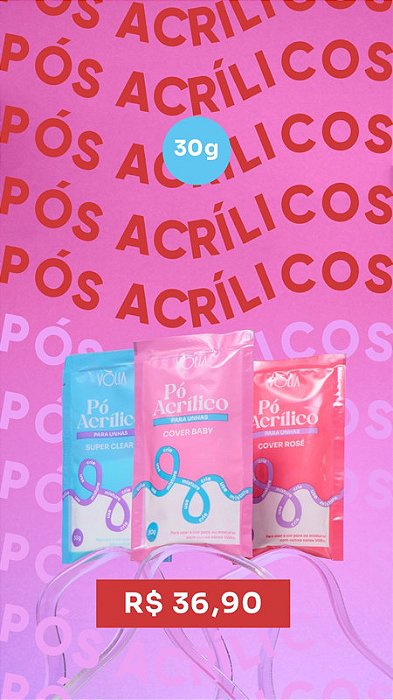 SACHE PO ACRILICO 30G VOLIA - CORES:COVER NUDE