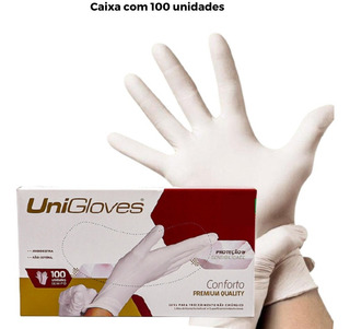 LUVA ROSA UNIGLOVES 100UND - TAMANHO:M