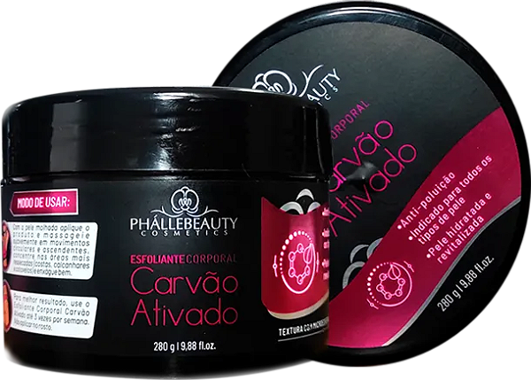 ESFOLIANTE CORPORAL 280G PHALLEBEAUTY - MODELO:CARVÃO ATIVADO