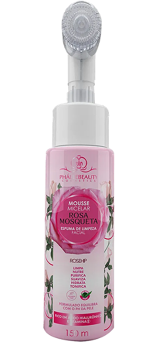 MOUSSE MICELAR 150ML PHALLEBEAUTY - MODELO:ROSA MOSQUETA