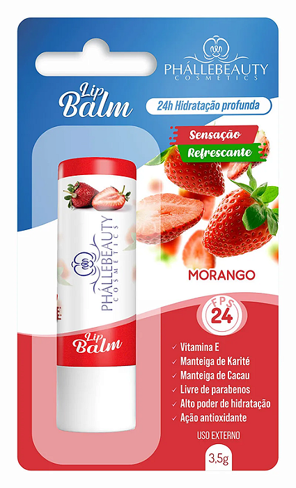 LIP BALM FPS24 PHALLEBEAUTY - SABOR:MORANGO