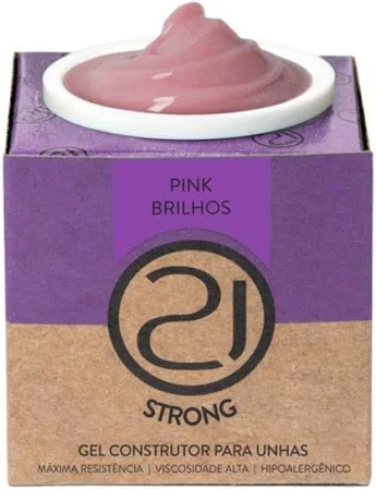 GEL STRONG ECOLINE 34G NAILS 21 - CORES:PINK BRILHO
